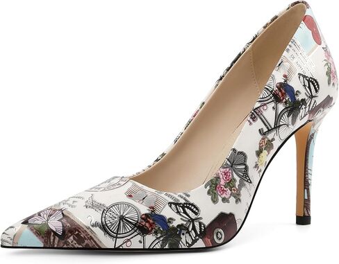 حذاء نسائي كلاسيكي من Eldof، حذاء بكعب عالٍ مثير مدبب عند الأصابع 4 بوصات، مقاس رسمي سهل الارتداء للمكتب 5-13 in Kuwait