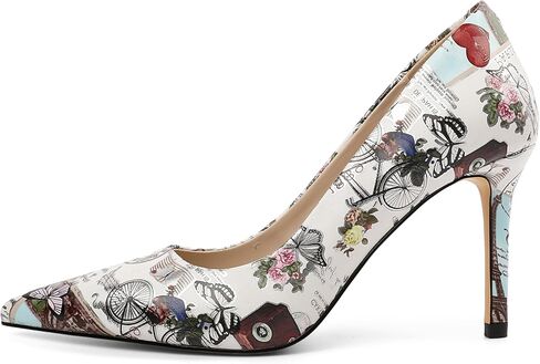 حذاء نسائي كلاسيكي من Eldof، حذاء بكعب عالٍ مثير مدبب عند الأصابع 4 بوصات، مقاس رسمي سهل الارتداء للمكتب 5-13 in Kuwait