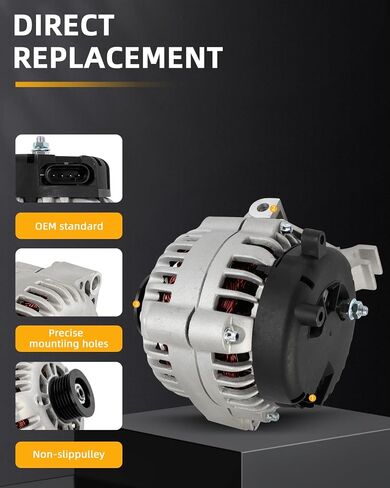 OCPTY Alternators Alternator 11725 1999-2003 for Chevrolet Malibu,2001-2003 for Oldsmobile Alero,1999 for Oldsmobile Cutlass,2001-2003 for Pontiac Grand Am GT 3.4L,12V 105Amp S6,Replaces 10464427 in Saudi Arabia