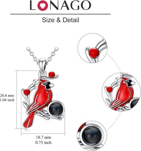 LONAGO Moon Phase Necklace 925 Sterling Silver Round Crystal Triple Goddess Glowing Moon Pendant Jewelry for Women in Saudi Arabia