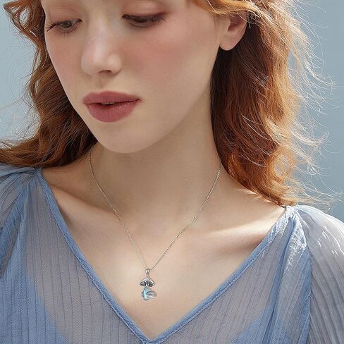 Mushroom Butterfly Necklace 925 Sterling Silver Moonstone Mushroom Butterfly Jewelry for Women in Kuwait