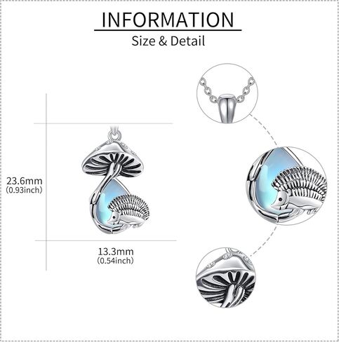 Mushroom Butterfly Necklace 925 Sterling Silver Moonstone Mushroom Butterfly Jewelry for Women in Kuwait