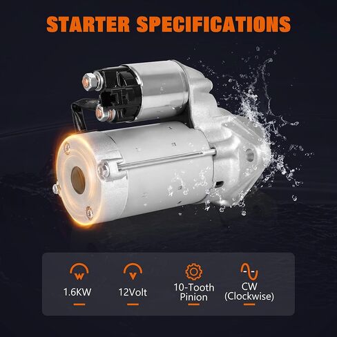 17841 محرك بداية جديد مناسب لـ 2003 2004 2005 2006 2007 2008 Toyota Corolla, Matrix & Pontiac Vibe, L4 1.8L, 1.6KW 12V في اتجاه عقارب الساعة 10 أسنان، استبدال # 28100-0D080، 28100-22090، 428000-0340 in Kuwait