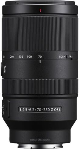 حزمة عدسة Sony Alpha 70-350mm F4.5-6.3 G OSS Super-Telephoto APS-C (أسود) مع منفاخ ملحقات متقدمة بكسل ومجموعة تنظيف | (SEL70350G) in Kuwait