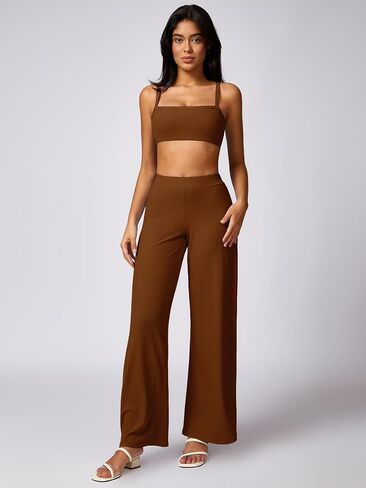 Wide Leg Pants Woman Yoga Pants Loose Casual Lounge Sweatpants for Runing Workout in Saudi Arabia
