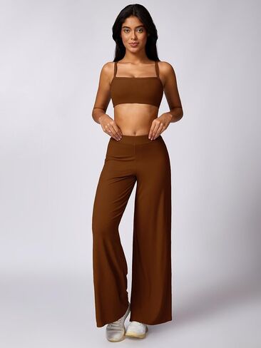 Wide Leg Pants Woman Yoga Pants Loose Casual Lounge Sweatpants for Runing Workout in Saudi Arabia