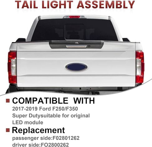 مجموعة مصابيح LED الخلفية مع أعمى متوافقة مع 2017 2018 2019 Ford F250 F350 Super Duty، استبدال المصابيح الخلفية لجانب السائق # FO2800262 in Kuwait