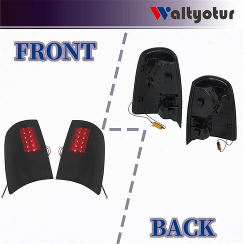 استبدال ضوء الفرامل الخلفية waltyotur لذاكرة الوصول العشوائي 2009 2010 2011 2012 2013 2014 2015 2016 2017 2018 مجموعة ضوء الذيل الجانبي للسائق والراكب، زوج أسود من الضوء الخلفي in Saudi Arabia