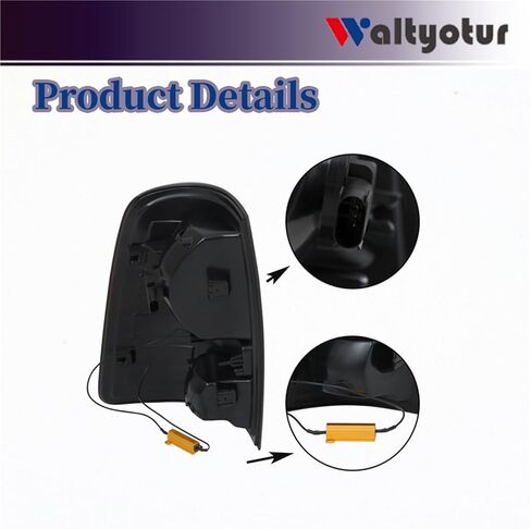 استبدال ضوء الفرامل الخلفية waltyotur لذاكرة الوصول العشوائي 2009 2010 2011 2012 2013 2014 2015 2016 2017 2018 مجموعة ضوء الذيل الجانبي للسائق والراكب، زوج أسود من الضوء الخلفي in Saudi Arabia