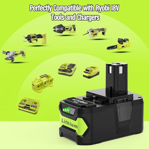 18V 3.0Ah Replacement for Ryobi 18V Battery and Charger Compatible with Ryobi Lithium Batteries Cordless Power Tools in Kuwait