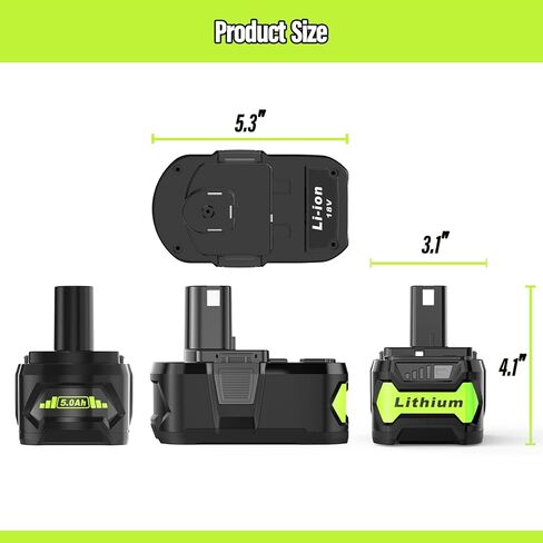 18V 3.0Ah Replacement for Ryobi 18V Battery and Charger Compatible with Ryobi Lithium Batteries Cordless Power Tools in Kuwait