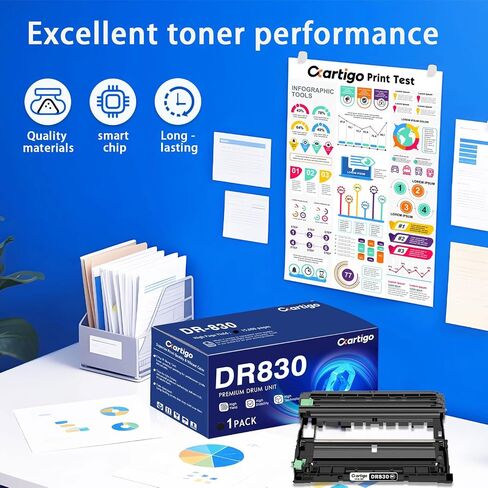DR830 BLACK DRUM UNIT 1 استبدال حزمة DR-830 ​​DR 830 متوافق مع الأخ HL-L2460DW DCP-L2640DW HL-L2480DW HL-L2400D HL-L2405W MFC-L2820DW الطابعة in Kuwait