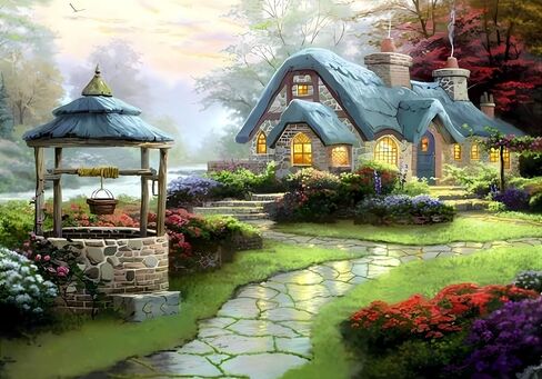 Hill Froeistung Landscape Scenery Diamond Art Painting Kits للبالغين: Country Diamond Art Painting Flower DIY 5D Diamond Art Kit Plans Full Decord （12 × 12inch） in Kuwait