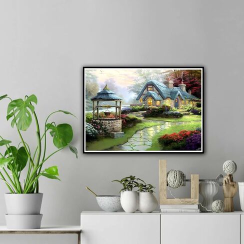 Hill Froeistung Landscape Scenery Diamond Art Painting Kits للبالغين: Country Diamond Art Painting Flower DIY 5D Diamond Art Kit Plans Full Decord （12 × 12inch） in Kuwait