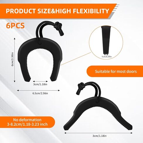 Hawsam 6 Pack First Responder Door Stops Black Door Stoppers Security Baby Proof Door Handle Stopper Door Finger Pinch Guard Door Jammer Door Stoppers for Top of Door,Law Enforcement,Police in Saudi Arabia