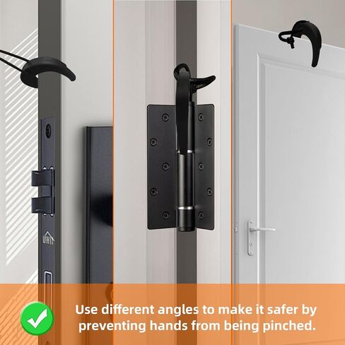 Hawsam 6 Pack First Responder Door Stops Black Door Stoppers Security Baby Proof Door Handle Stopper Door Finger Pinch Guard Door Jammer Door Stoppers for Top of Door,Law Enforcement,Police in Saudi Arabia