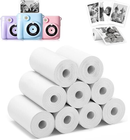 12 Rolls Instant Camera Refill Print Paper, HD Photo Print Camera Print Paper roll refill for Most Kids Instant Camera - Paper Only (57X25mm) in Saudi Arabia