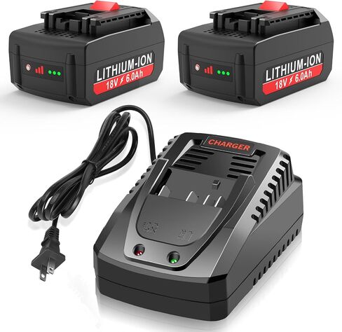 1-Pack 6.0Ah 18V Lithium Battery BAT609 and Battery Charger Kit Compatible with Bosch in Saudi Arabia