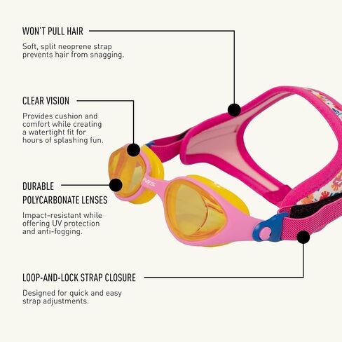 نظارات FINIS Dragonfly - نظارات سباحة تحت الماء للأطفال - حماية من الأشعة فوق البنفسجية - مضادة للضباب - نظارات سباحة للأطفال من سن 3 إلى 8 سنوات - قوة الزهرة in Kuwait