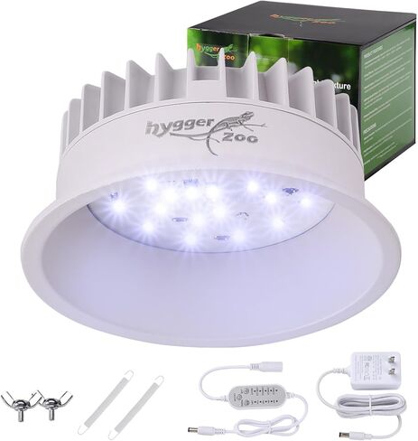 UVB Light for Reptiles, UVA UVB Reptile Light Fixture with Timer LED UVB Bulb for Bearded Dragon Gecko Turtle Chameleon Lizard Snake, Adjustable Brightness UVB Lamp for Reptile Tank Accessories, White in Kuwait