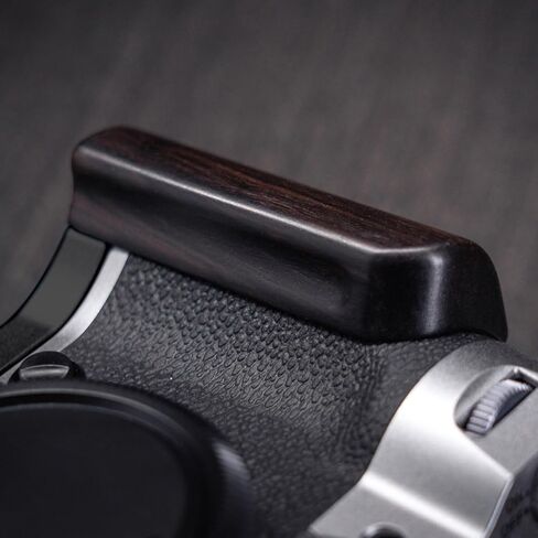 Camera Dedicated Grip · Retro Solid Wood L Shaped Handle for FUJIFILM X-T50 XT50 · Built-in Arca Quick Release Plate+1/4-inch Threaded Hole+Hand Strap Hole (African Blackwood Silver) in Kuwait