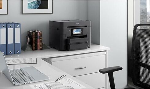 Epson Workforce Pro WF-4830 Wireless All-in-One Color Inkjet Printer ، Black-Print Scan Copy Fax-4.3 "Touchscreen ، 25 ppm ، 4800 × 2400 dpi ، الطباعة التلقائية ذات الوجهين ، ADF 50 ورقة ، 500 ورقة ، Ethernet in Kuwait