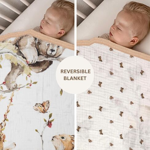 Baby Muslin Quilt Blanket - Large Reversible Cotton Blanket for Girls, Soft & Lightweight, Perfect for Newborns, Infants & Toddlers, 7 Layers Breathable Design, Machine Washable, Pink in Saudi Arabia