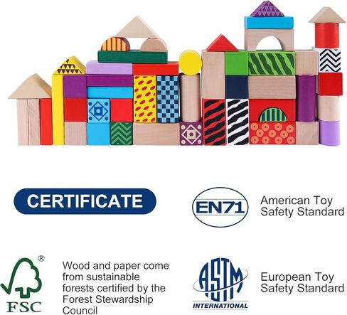 Counting Sorting Cube Blocks, 102 Pack 1 Inch Colorful Square Wooden Blocks, Colored Unfinished Wood Building Block, Puzzle Making and DIY Craft Stacking Blocks Toys for Kids Adults Classroom in Kuwait