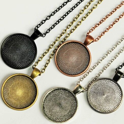 BetterJonny 48pcs Reshelant Pendant Rays ، 4 أشكال صواني المعلقات مجموعة بما في ذلك 24pcs سحر الفراغات الواضحة و 24pcs cabochons الزجاجية لصنع المجوهرات DIY (2 لون) in Kuwait