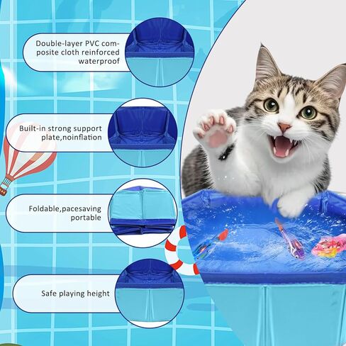 بركة قطط مع الأسماك ، لعبة بركة أسماك قطة أسماك آلية ، 3 أسماك مستشعر ذاتي مع أضواء واضحة ، حصيرة ماء هريرة مقاومة للتسرب للقطط الداخلية ، حمام وممارسة التمرينات ، البلياردو 12 بوصة in Kuwait