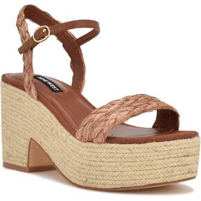 Nine West Womens Rivva Woven Ankle Heels Brown 8 Medium (B,M) in Saudi Arabia