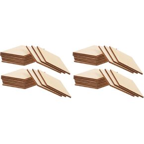 30Pcs Diamond Shaped Wood Slices, 3.14x1.57in Unfinished Wooden Diamond Shape Pieces, Wooden Diamond Shape Diamond Wood Shapes Blank Slices for DIY Crafts Holiday Decoration in Kuwait