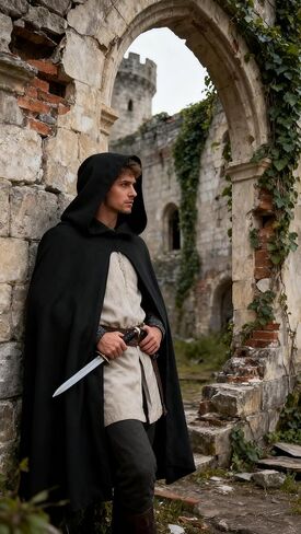 أزياء UQJE Renaissance ذات القلنسوة المفتوحة من الأمام ورأس الساحرة والهالوين in Kuwait