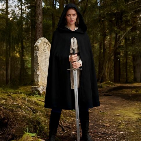 أزياء UQJE Renaissance ذات القلنسوة المفتوحة من الأمام ورأس الساحرة والهالوين in Kuwait