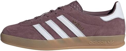 adidas Gazelle Indoor Women Sneakers, Shadow Fig/Cloud White/Gum, Size 8.5 in Saudi Arabia