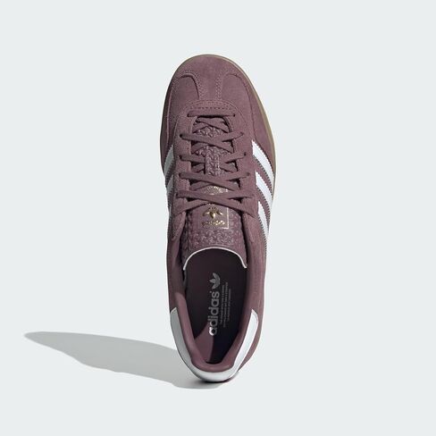 adidas Gazelle Indoor Women Sneakers, Shadow Fig/Cloud White/Gum, Size 8.5 in Saudi Arabia