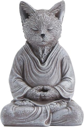 Alien Statues Decor(Set of 3) Zen Statue for Yoga Meditation Room Decoration, Whimsical Stone Color Statue for Garden Decoration in Saudi Arabia