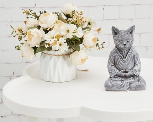 Alien Statues Decor(Set of 3) Zen Statue for Yoga Meditation Room Decoration, Whimsical Stone Color Statue for Garden Decoration in Saudi Arabia
