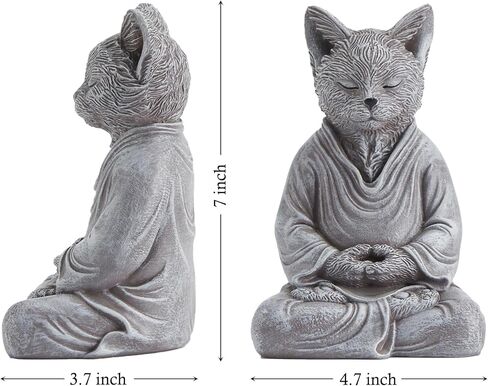 Alien Statues Decor(Set of 3) Zen Statue for Yoga Meditation Room Decoration, Whimsical Stone Color Statue for Garden Decoration in Saudi Arabia