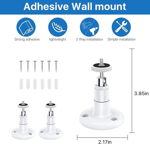 Flexible Twist Mount for Stick Up Cam and Ring Indoor Cam 1st Gen, Universal Camera Mounting Bracket Compatible with eufy, Arlo, Wyze, Google Nest Cam, Simplisafe, Reolink, Tapo Camera 2-Pack in Kuwait