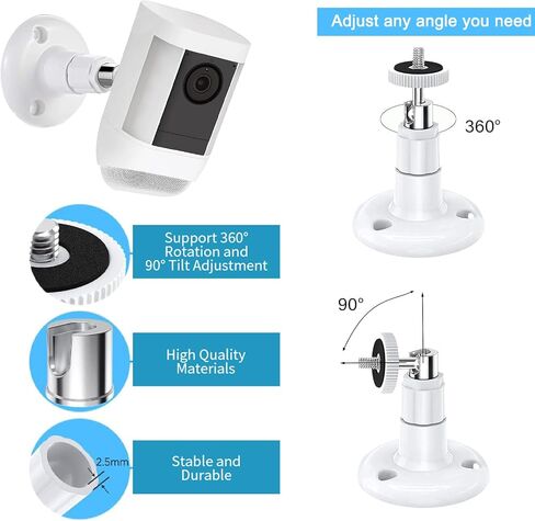 Flexible Twist Mount for Stick Up Cam and Ring Indoor Cam 1st Gen, Universal Camera Mounting Bracket Compatible with eufy, Arlo, Wyze, Google Nest Cam, Simplisafe, Reolink, Tapo Camera 2-Pack in Kuwait
