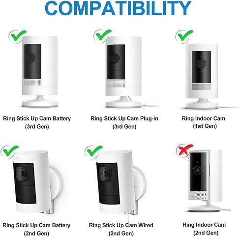 Flexible Twist Mount for Stick Up Cam and Ring Indoor Cam 1st Gen, Universal Camera Mounting Bracket Compatible with eufy, Arlo, Wyze, Google Nest Cam, Simplisafe, Reolink, Tapo Camera 2-Pack in Kuwait