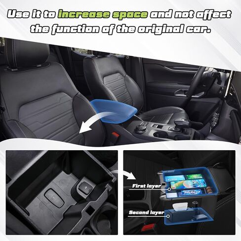 Center Console Organizer for GMC Acadia 2017-2023 Accessories Acadia SL SLE SLT Denali AT4 Armrest Insert Console Tray ABS Organizer Armrest Storage Box in Kuwait