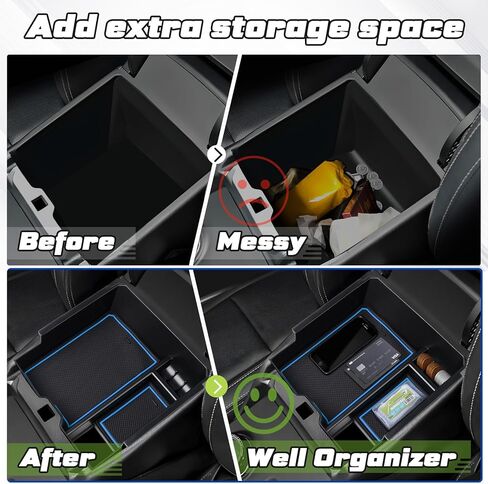 Center Console Organizer for GMC Acadia 2017-2023 Accessories Acadia SL SLE SLT Denali AT4 Armrest Insert Console Tray ABS Organizer Armrest Storage Box in Kuwait