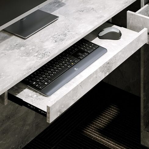 مكتب استقبال Aiegle مع الأدراج المضادة ورفوف التخزين ، طاولة مكتب الاستقبال على شكل حرف L لمكتب غرفة استقبال الصالون ، أبيض (55.9 "L x 32.3" W × 48.4 "H) in Kuwait