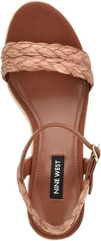 حذاء نسائي من Nine West Rivva بكعب كاحل منسوج بني 8 متوسط ​​(B، M) in Saudi Arabia
