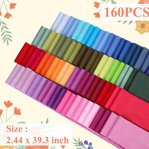 SmoothNovelty 160 pcs 4 شرائح نسيج لفة متنوعة من النسيج اللحف برفع اللحف وخياطة القطن المدلف in Kuwait