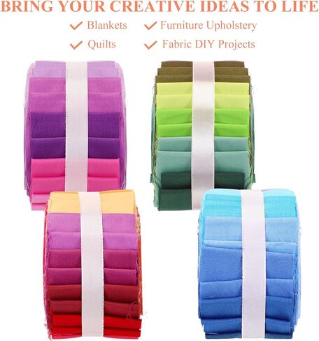 SmoothNovelty 160 pcs 4 شرائح نسيج لفة متنوعة من النسيج اللحف برفع اللحف وخياطة القطن المدلف in Kuwait