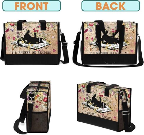 84hoods Large Tote Bag for Women with Pockets and Zipper for Travel, Work, Grocery. Gift for Book Lovers, Librarians. in Saudi Arabia