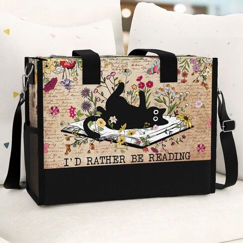 84hoods Large Tote Bag for Women with Pockets and Zipper for Travel, Work, Grocery. Gift for Book Lovers, Librarians. in Saudi Arabia